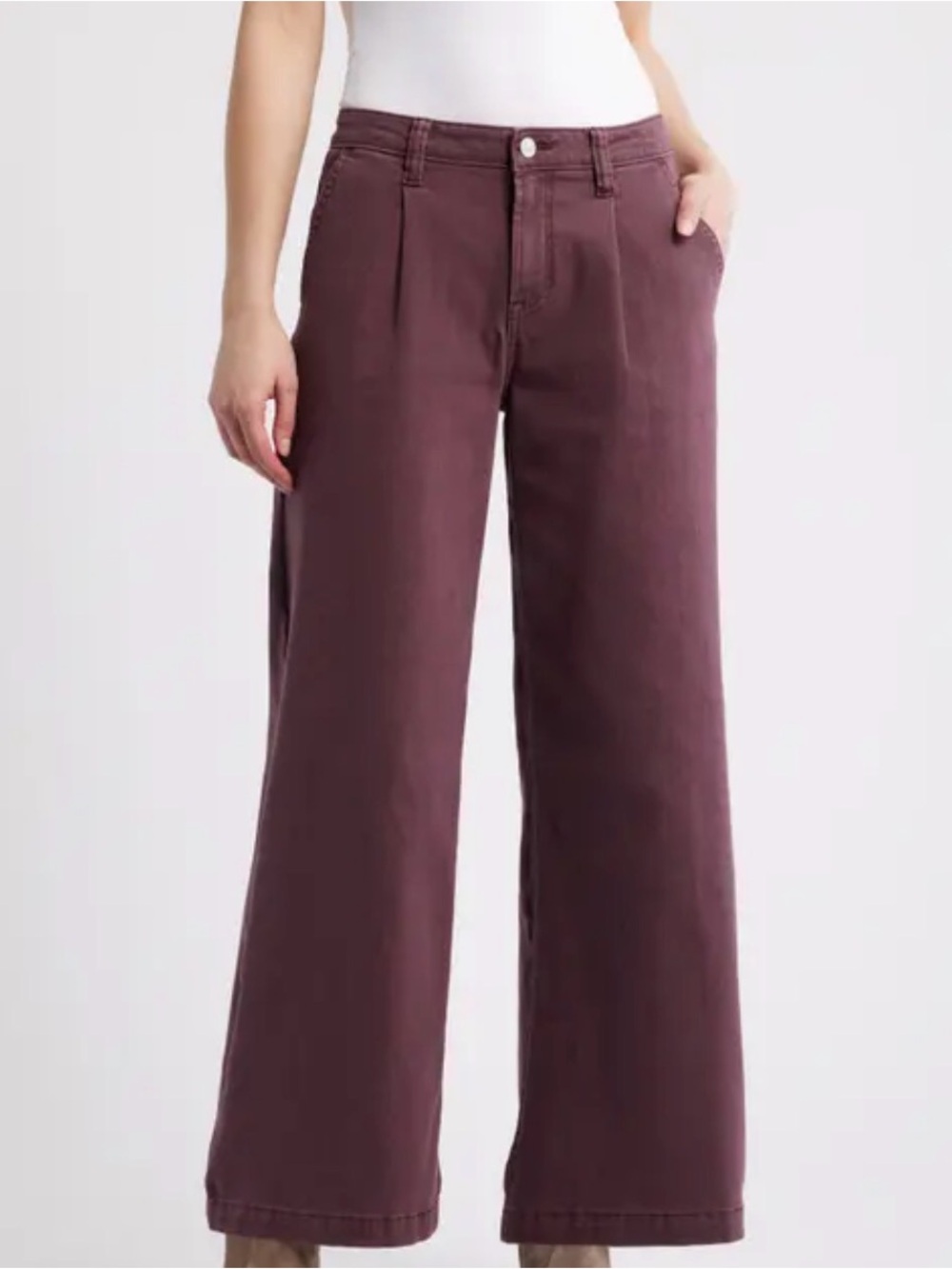 City Blues Plum Wide Leg Pants High Rise NWT